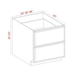 Base Cabinet 2 Drawers 2DB24 2-DRAWERS BASE
