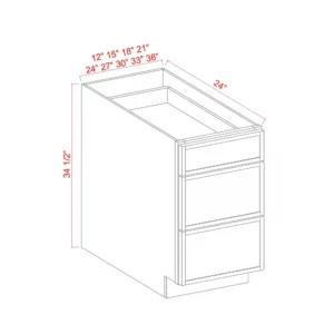 Base Cabinet 3 Drawers 3DB12 3-DRAWERS BASE